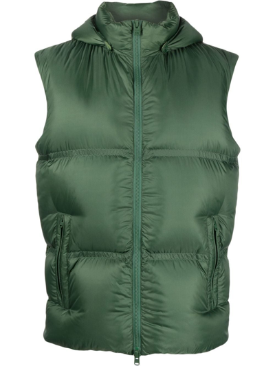 Herno Padded Zip-up Gilet In Green