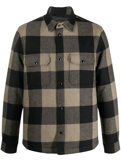 Woolrich Plaid-check Quilted Shirt Jacket In Green