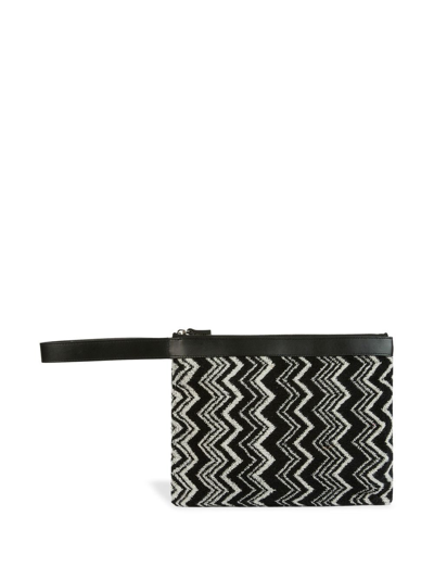 Missoni Keith Zigzag-pattern Pouch In Black
