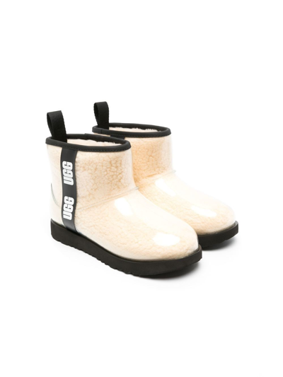 Ugg Babies' Classic Mini Ii Shearling Rain Boots In White