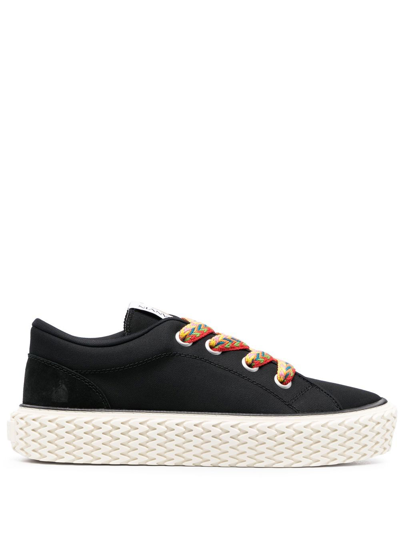 Lanvin Black And White Canvas Curbies Sneakers