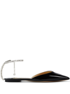 Jimmy Choo Saeda Crystal-embellished Ballerina Shoes In Black