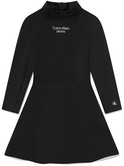 Calvin Klein Jeans Est.1978 Kids' Logo-print Detail Dress In Black