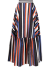 Plan C Graphic Stripe-print Skirt In Black