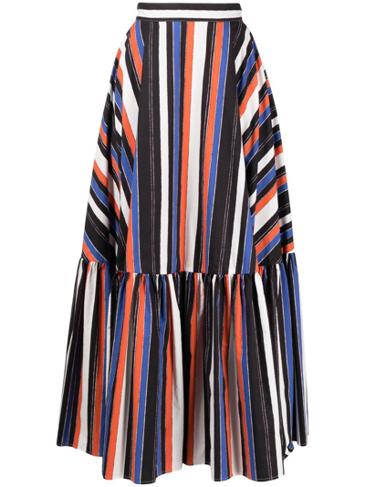 Plan C Graphic Stripe-print Skirt In Multicolor Stripe