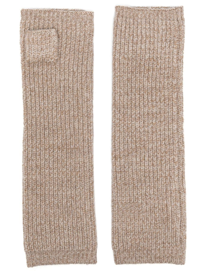 Isabel Marant Fingerless Knit Gloves In Neutrals