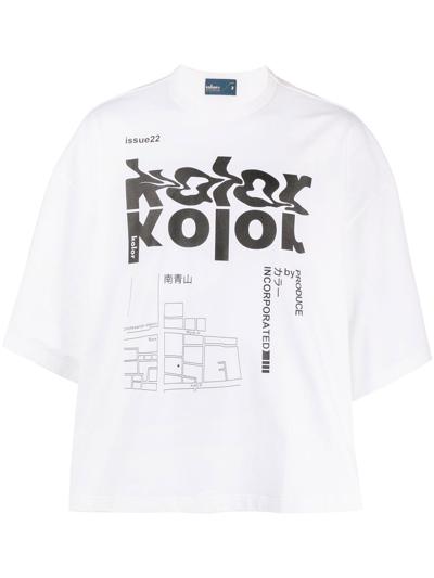 Kolor Logo-print Short-sleeved T-shirt In White