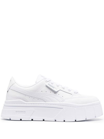 Puma Women's Mayze Classic Platform Low Top Trainers In White