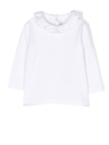 Il Gufo Ruffled-collar Long-sleeve Top In White