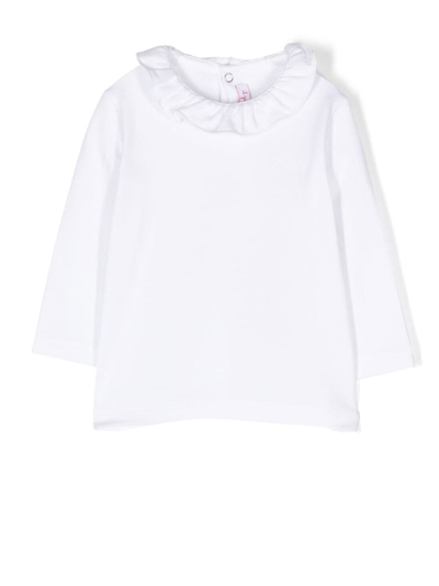 Il Gufo Babies' 荷叶边领长袖上衣 In White