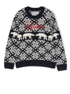 Mc2 Saint Barth Patterned Intarsia-knit Jumper In Blue