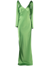 V:PM ATELIER SATIN-FINISH DRAPE-DETAIL GOWN