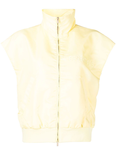 Essentials Chest Logo-print Zipped Vest In Yellow