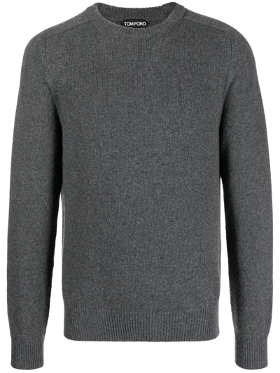 Tom Ford Cashmere Knitted Jumper In Light Charcoal