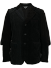 BLACK COMME DES GARÇONS SINGLE-BREASTED CORDUROY BLAZER