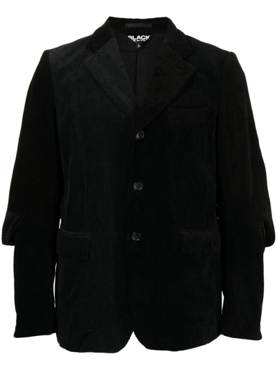Black Comme Des Garçons Single-breasted Corduroy Blazer In Black