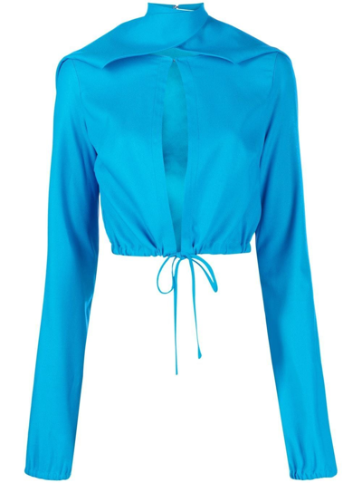 Supriya Lele Cut-out Hooded Jacket In Blue