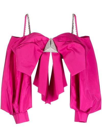 Area Oversized Bow-detail Top In Pink