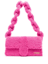 Jacquemus Le Bambidou Shearling Shoulder Bag In Pink