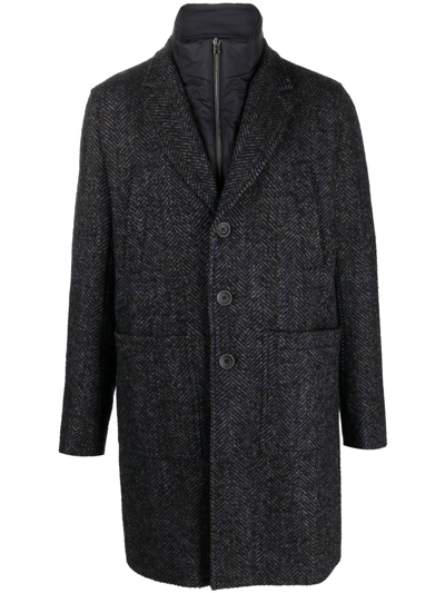 Herno Nottingham Ecoage Layered Coat In Black