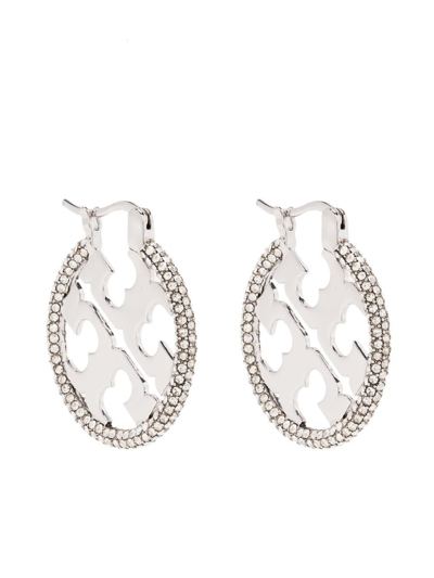 TORY BURCH LOGO ROUND EARRINGS