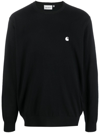 Carhartt Madison Cotton Sweater With Ribbed Cuffs And Hem In Blue