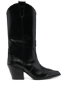 Aeyde 70mm Pointed-toe Leather Boots In Black