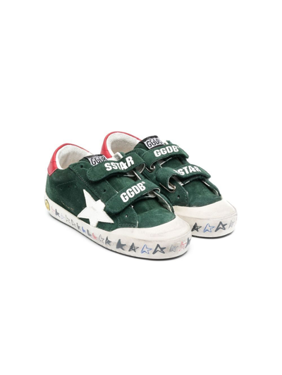 Golden Goose Kids' Superstar Touch-strap Sneakers In Green