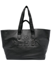 PHILIPP PLEIN EMBOSSED-LOGO LEATHER TOTE BAG