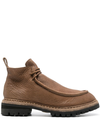 Guidi Lace-up Leather Boots In Brown