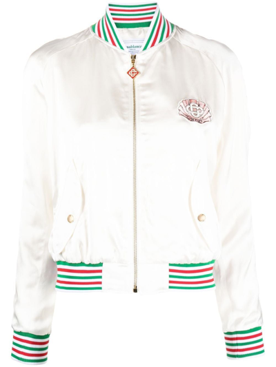 Casablanca Embleme De Cygne Souvenir Jacket In White