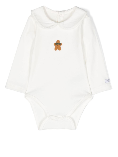 Donsje Babies' Embroidered Organic-cotton Body In White