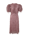 Rotate Birger Christensen Dawn Open-back Fringed Sequin-embellished Tulle Midi Dress In Tcx Blossom