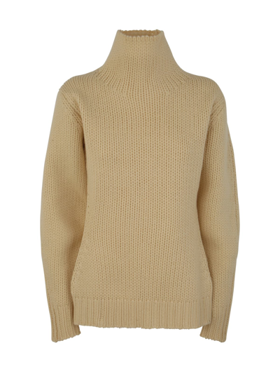 Jil Sander Long Sleeved Hign Neck Sweater In Yellow