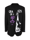 Raf Simons Oversized Blazer With Uniform Pockets And Print In Black