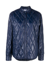 Aspesi Quilted Button-up Jacket In Blu Blue