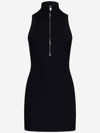 Alyx Black Ribbed Knit Zipper Dress In Black