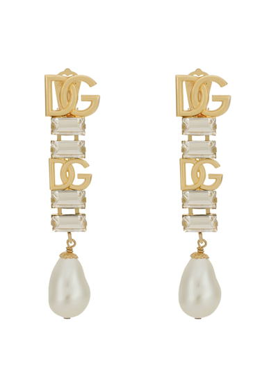 Dolce & Gabbana Clip-on Dangle Earrings In Gold