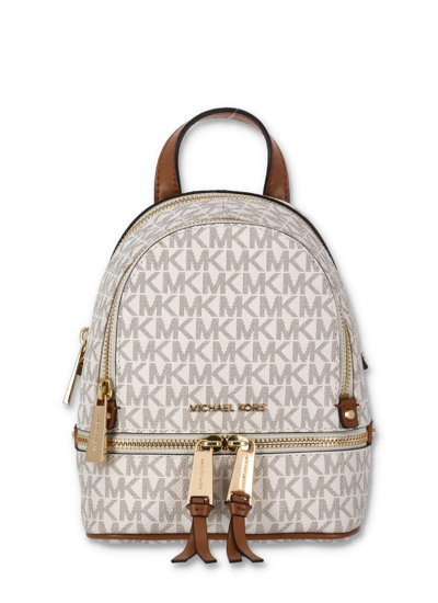 Michael Michael Kors Mini Zip Backpack In White