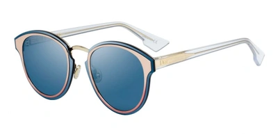 Dior Sunglasses In Oro E Bianco/blu Specchiato