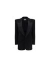 Saint Laurent Single-breasted Velvet Tuxedo Jacket In Noir