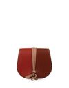 Chloé Alphabet Mini Saddle Bag In Red - Brown