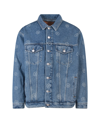 Martine Rose Indigo Extreme Shoulder Denim Jacket In Blue