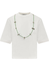 Ambush Solid Color Stoppers Crew-neck T-shirt With Removable Chain In White