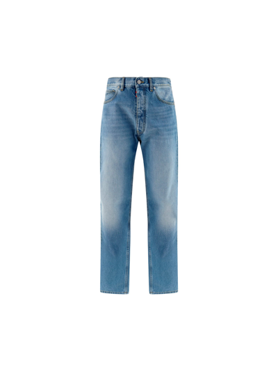 Maison Margiela Regular Blue Cotton Jeans In Light Blue