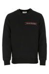 Alexander Mcqueen Black Cotton Sweatshirt With Logo In Black,mix
