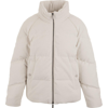 Woolrich Minehart Corduroy Zipped Puffer Jacket In Milky Cream