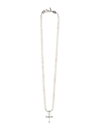 Emanuele Bicocchi Pearl Necklace With Cross In Silver