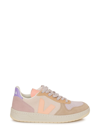 Veja V-10 Panelled Low-top Sneakers In Multico / Peach