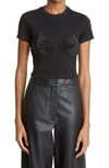 Area Crystal Embellished Baby Tee In Black
